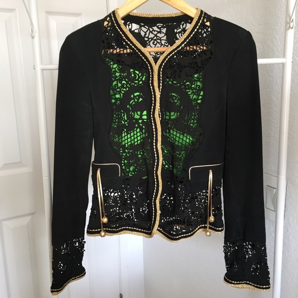 Roberto Cavalli Jackets & Blazers - Roberto Cavalli dragon laser cut leather jacket